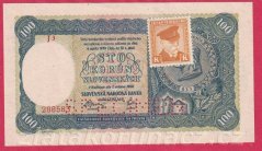 100,- Ks 1940  +kolek -  II.vydání J 3,perf. dole