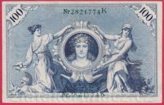 Německo - 100 mark 7.2.1908 - série K-zelená