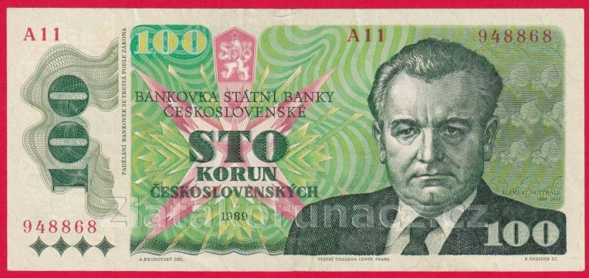 Československo - 100 korun 1989 A 11