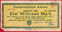 Aachen - 3 milióny marek - 1923