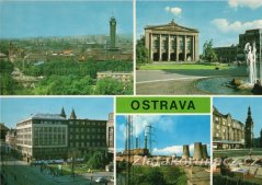 Ostrava - pohled na střed náměstí, elektrárna 1. máje