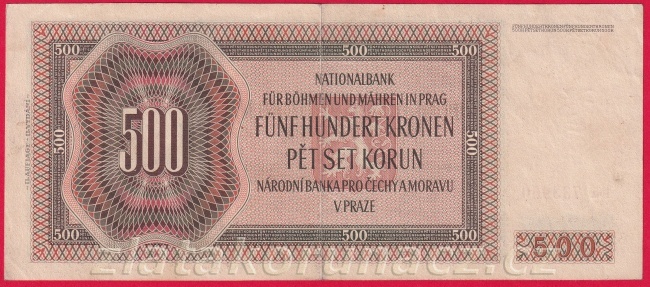 500 Korun 1942 II. vydání  Da