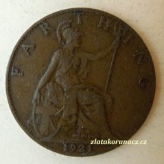 Anglie - 1 Farthing 1921