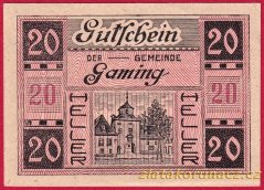 Gaming - 20 haléřů - 1920