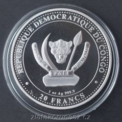 Kongo - 20 francs 2021 - 1 oz Wooly Mammoth