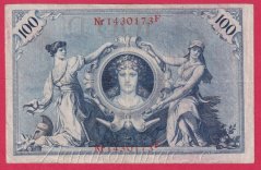 Německo - 100 mark 7.2.1908 - série F-červená