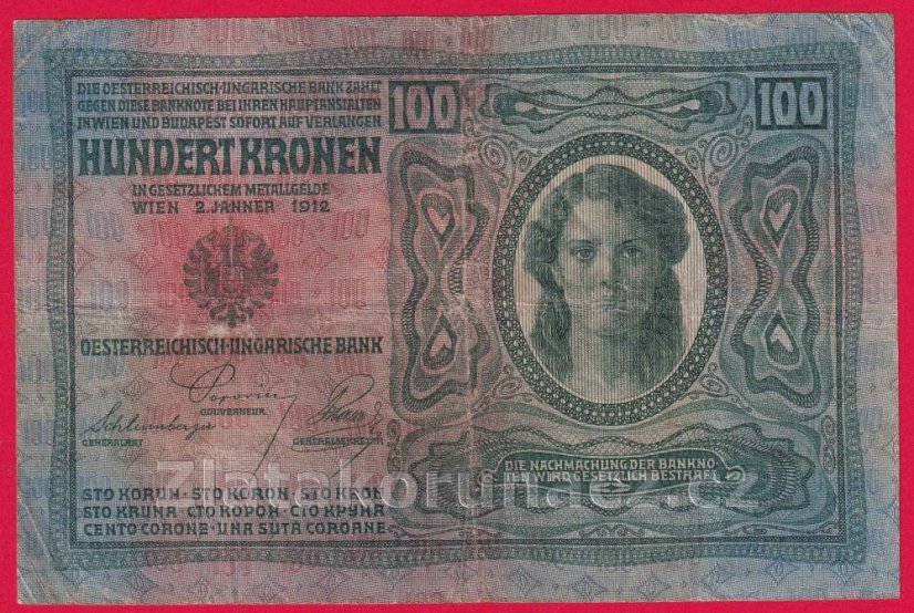 Rakousko-Uhersko - 100 Kronen 2.1.1912