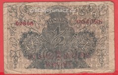 Jugoslávie -2 Kronen- 1/2 Dinar 1919