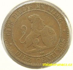 Španělsko - 10 centimos 1870 OM