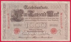 Německo - 1000 mark 21.4.1910 - série K-R červená