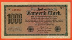 Německo - 1000 mark 15.9.1922 - série W-WB