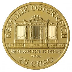 Zlatá mince Rakouska - 1/4 Oz Philharmoniker 2008