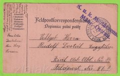 Rakousko-Uhersko - Razítko Mor.Ostrava - K.u.K. Militärzens Mähr.Ostrau