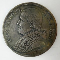 Vatikán - 5 lire 1870 B