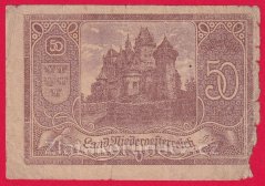 Niederösterreich - 50 haléřů - 1920 - tmavě hnědá
