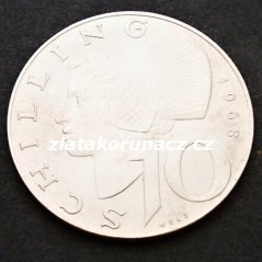 Rakousko - 10 schilling 1968
