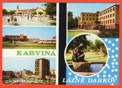Karviná - Lázně Darkov - náměstí, nádraží, třída Kosmonautů, lázně, pomník
