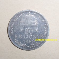 20 krejcar  1868 G.Y.F