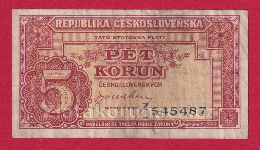 5 Kčs b.l.1945 ZL