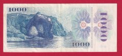 Česká republika - 1000 korun 1985 kolek lepený,U 08