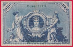 Německo - 100 mark 7.2.1908 - série H-zelená