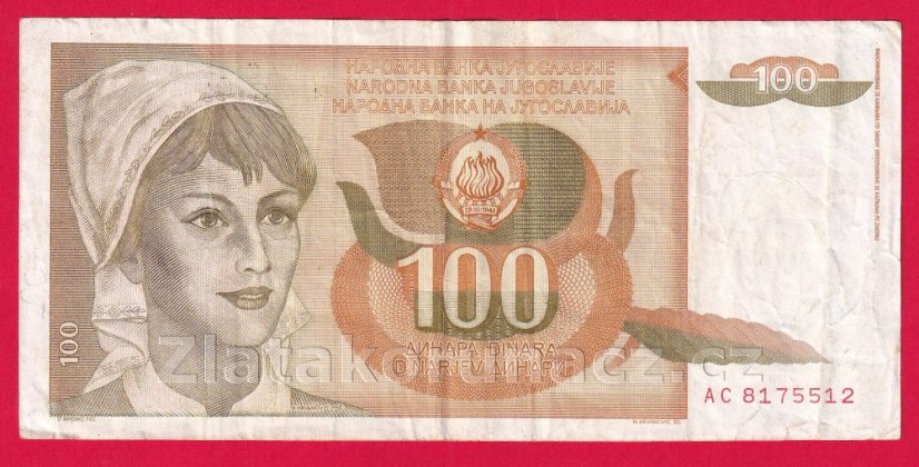 Jugoslávie - 100 Dinara 1990
