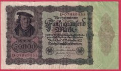 Německo - 50000 mark 19.11.1922 - série D - 8 m.č.