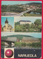 Napajedla - celkový pohled, radnice, zámek, Fatra