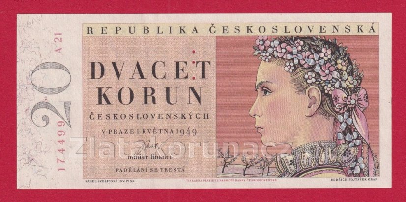 20 Kčs 1949 A 21