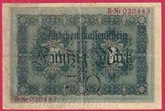 Německo - 50 mark 5.8.1914 - série B -6-m.číslovač