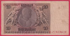 Německo - 20 Reichsmark 22.1.1929 - série G-Z - 8 m.č.