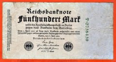 Německo - 500 mark 7.7.1922 - série T - zel.7 m.č.