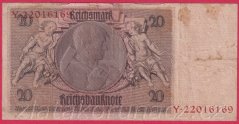 Německo - 20 Reichsmark 22.1.1929 - série Y-E - 8 m.č.