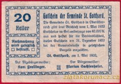 St. Gotthard - 20 haléřů - 1920