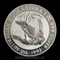 Austrálie - 1 dollar 1992 - 1 oz Kookaburra