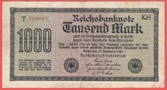 Německo - 1000 mark 15.9.1922 - série T-KH