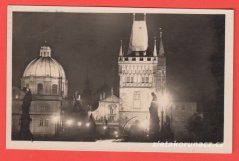 Praha - Slavnostní osvětlení, Karlův most, věž