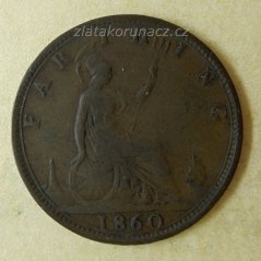 Anglie - 1 farthing 1860