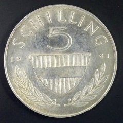 Rakousko - 5 schilling 1961