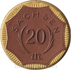 Sasko - 20 mark 1921 - porcelán