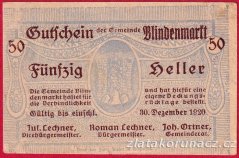 Blindenmarkt - 50 haléřů - 1920