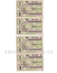 4 Losy - 40 kčs - 55. Československá třídní loterie I. - E-H r.1946