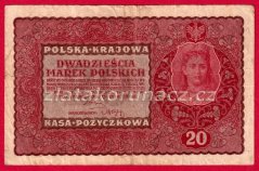 Polsko - 20 marek 1919- Série II., 1 písmena