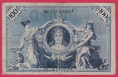 Německo - 100 mark 7.2.1908 - série F-zelená