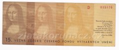 Los - 5 kčs - 15. Věcná loterie českého fondu výtvarných umění D - r.1973