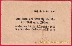St. Veit - 20 haléřů - 1920 - modrá