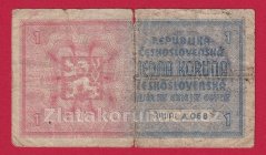 1 Koruna b.l.1938/1940 A 068- ruční přetisk