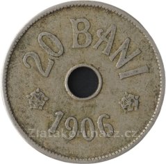 Rumunsko - 20 bani 1906