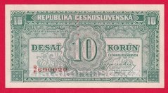 10 Kčs b.l. 1945 RF perf.