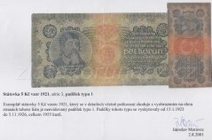5 korun 1921, série 3, Padělek typu 1